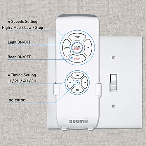 Universal Ceiling Fan Remote Control Kit, Small Size Ceiling Fan Light Remote, Speed, Light & Timing 3 In 1 Wireless Control, For Hunter, Harbor Breeze, Westinghouse, Honeywell,Other Ceiling Fan Lamp #TOP3