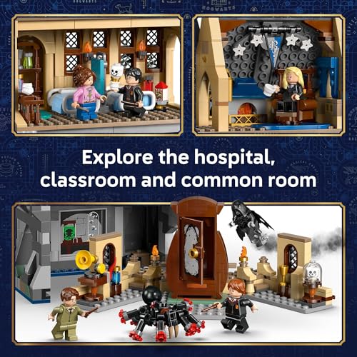 Image of LEGO Harry Potter Hogwarts Castle: Hospital Wing Building Toy for Girls & Boys - Pretend Play Set for Kids, Ages 9+ - W /7 Minifigures & Wolf Patronus Toy Figure - Gift Idea for Birthdays - 76463