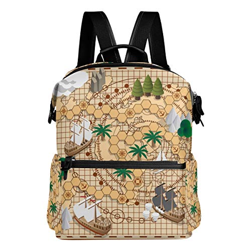 Preisvergleich Produktbild KIMDFACE RucksackBrettspiel alte Karten IllustrationLaptoptaschen Casual Print Umhängetasche Student Daypack Reisen Wandern Camping Packs(29 * 16 * 38 cm)