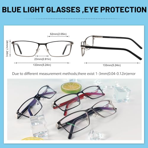 Image of OCCI CHIARI Blue Light Glasses for Men Women Non Prescription Glasses Metal Eyewear Full Rim Optical Frame
