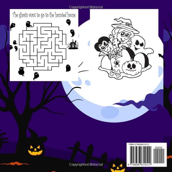 My Incredible Halloween Activity Book: Coloring and mazes pages | For Kids and Toddlers| Fun Workbook For Halloween, christmas' gift | 8,5x8,5" | Beautiful glossy cover image 3