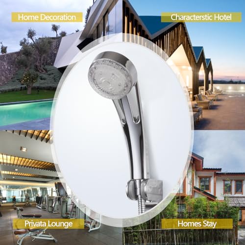 Cabezal de Ducha Portátil LED 3 Modos Alta Presión Cromo miniatura 5