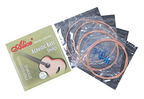 Alice A616 Full Set 4Pcs Hexagonal Steel Ccore Coated Copper Alloy Wound Proprietary Anti-Rust Coat Nickel-Plated Ball-End Guitar 4-Strings Acoustic Bass Strings (.040 .060 .075 .095) #TOP20