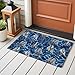 Xibuciein Ocean Sailboat Felt Area Rug with Dotted Non-Slip Backing, Blue Seawater Red Small Boats Modern Natural Floor Mat for Living Room Bedroom Office, 60x90cm, Rectangle
