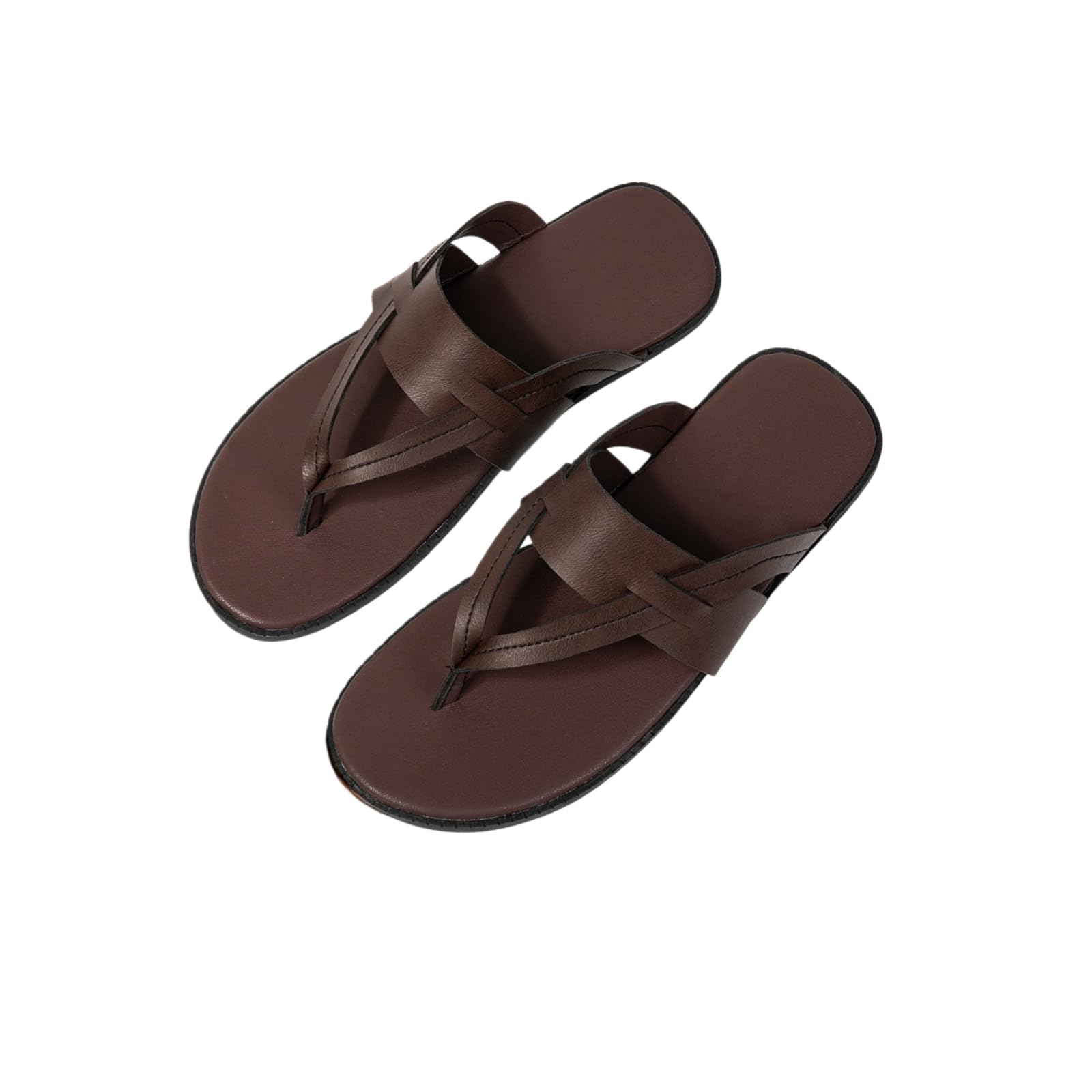 Chanclas Sandalias Al Aire Libre De Verano Los Hombres Tamaño Grande Antideslizantes Zapatillas La Tanga Playa Resistentes Desgaste Estilo Casual Ultra-Fibra Superior Goma-42-black
