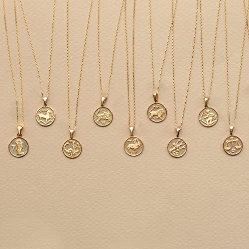 Gelin 14K Solid Gold Zodiac Sign Necklace for Women4