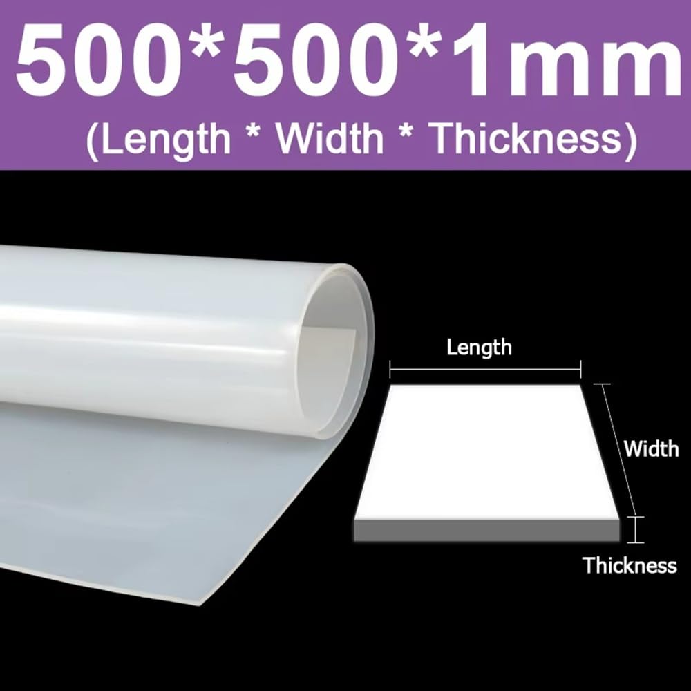 Hoja De Caucho De Silicona Translúcida, Placa De Gel De Sílice De Grado Alimenticio Resistente A Altas Temperaturas 50 100x100-1200 1 Pieza(Thick 1.5mm,1000x1000mm)