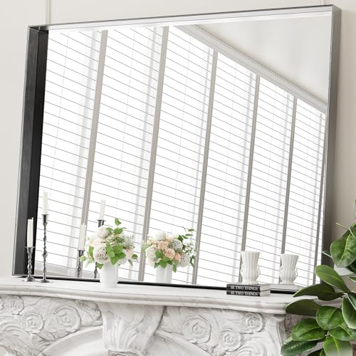 Image of Koonmi Bathroom Wall Mirror, 48x36 Black Mirror for Over Sink