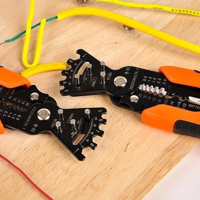 Image of 5-in-1 Wire Stripper, Cable Cutter & Terminal Crimping Tool | Professional Multifunction Electrical Wire Stripping, Cutting, Winding & Crimping Pliers for Electricians, Technicians & DIY Use