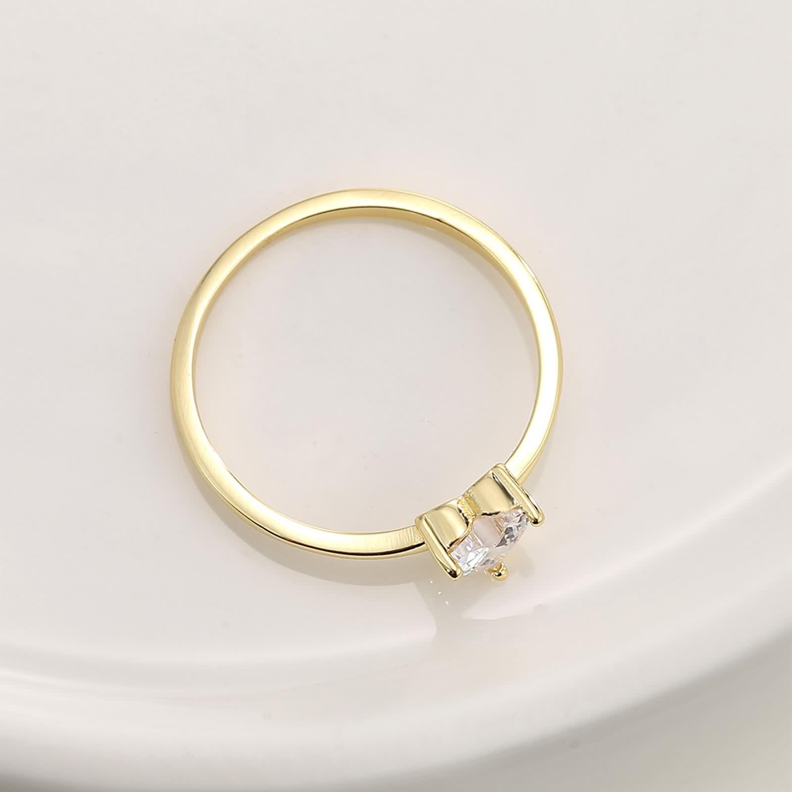 Anello Donna Cuore, Anello Eternity Moissanite Oro Giallo 9K/14K/18K Regalo Di Compleanno