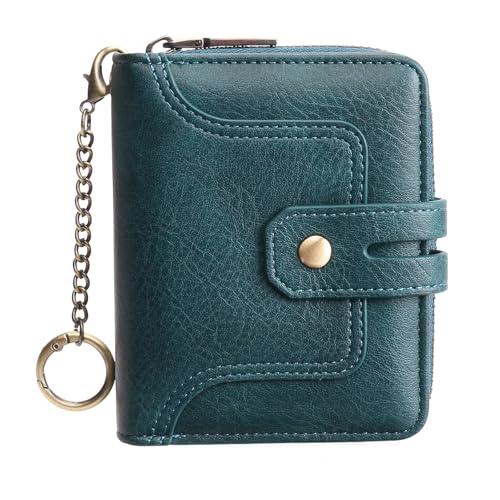 GOIACII Wallets for Women RFID Blocking Soft Leather Coin Purse Bifold Small Credit Card Holder Teal