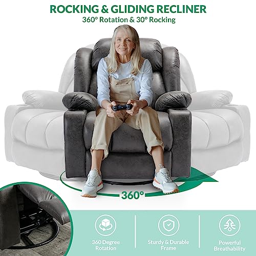 Sillón reclinable giratorio gris peluche miniatura 6