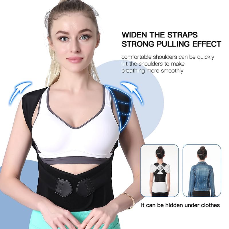 Image of Amazon Brand - Solimo X-Cross Posture Corrector Belt - Universal Size Shoulder & Back Support Belt | Back Straightener Brace for Spine & Body Posture Correction | Clavicle Support for Men & Women
