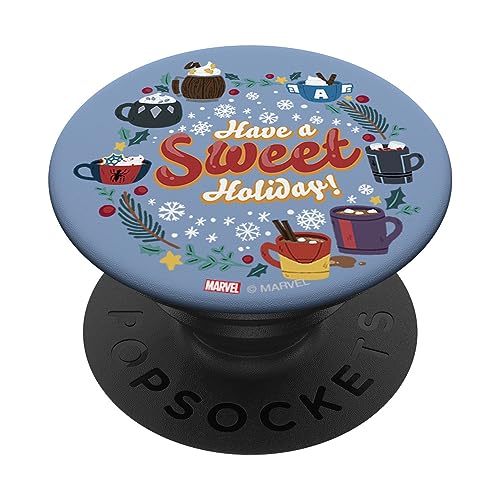 Marvel Avengers Christmas Hot Chocolate Have a Sweet Holiday PopSockets Swappable PopGrip, Black