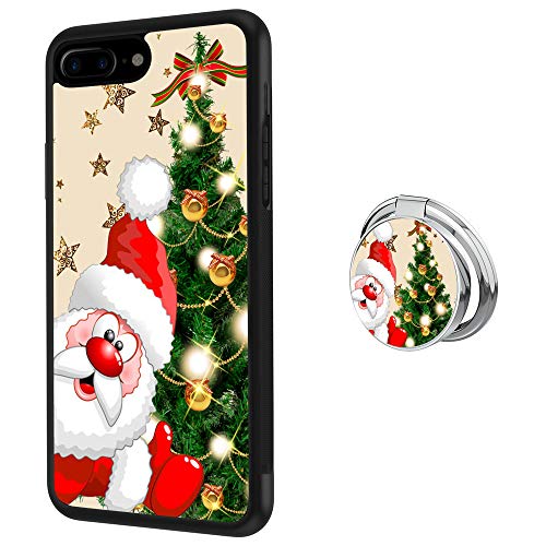 Feloowse Case for iPhone 7 Plus 8 Plus Case with Ring Holder Stand Santa Claus Pattern Design iPhone 7 Plus 8 Plus Anti-Slip TPU + Hard PC Back Case