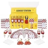 TRADESAFE Lockout Tagout Station with Loto Devices - Lock Out Tag Out Kit Board Includes 8 Pack Safe
