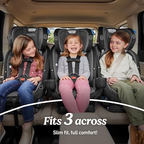 Graco SlimFit3 LX 3-in-1 Convertible Car Seat, Slim Car Seat Fits 3 Across, Rear Facing, Forward Facing, to Highback Booster Seat, Perfect for Baby Travel & Gift for New Parents, Kunningham — view 2