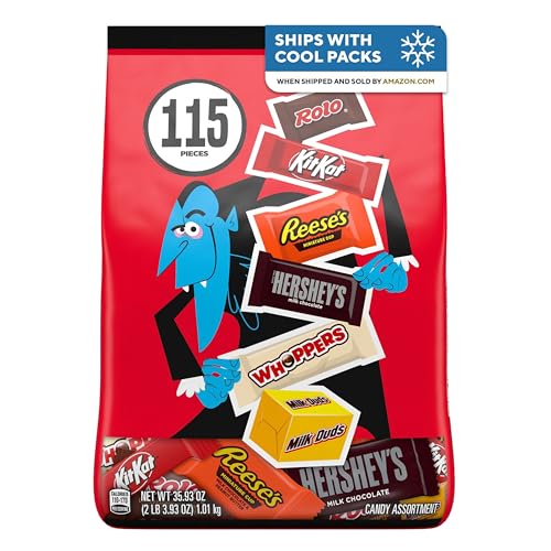 What Candy Do We Give Out on Halloween? 3 Hershey Assorted, Halloween Candy Bulk Variety Bag, 35.93 oz (115 Pieces)