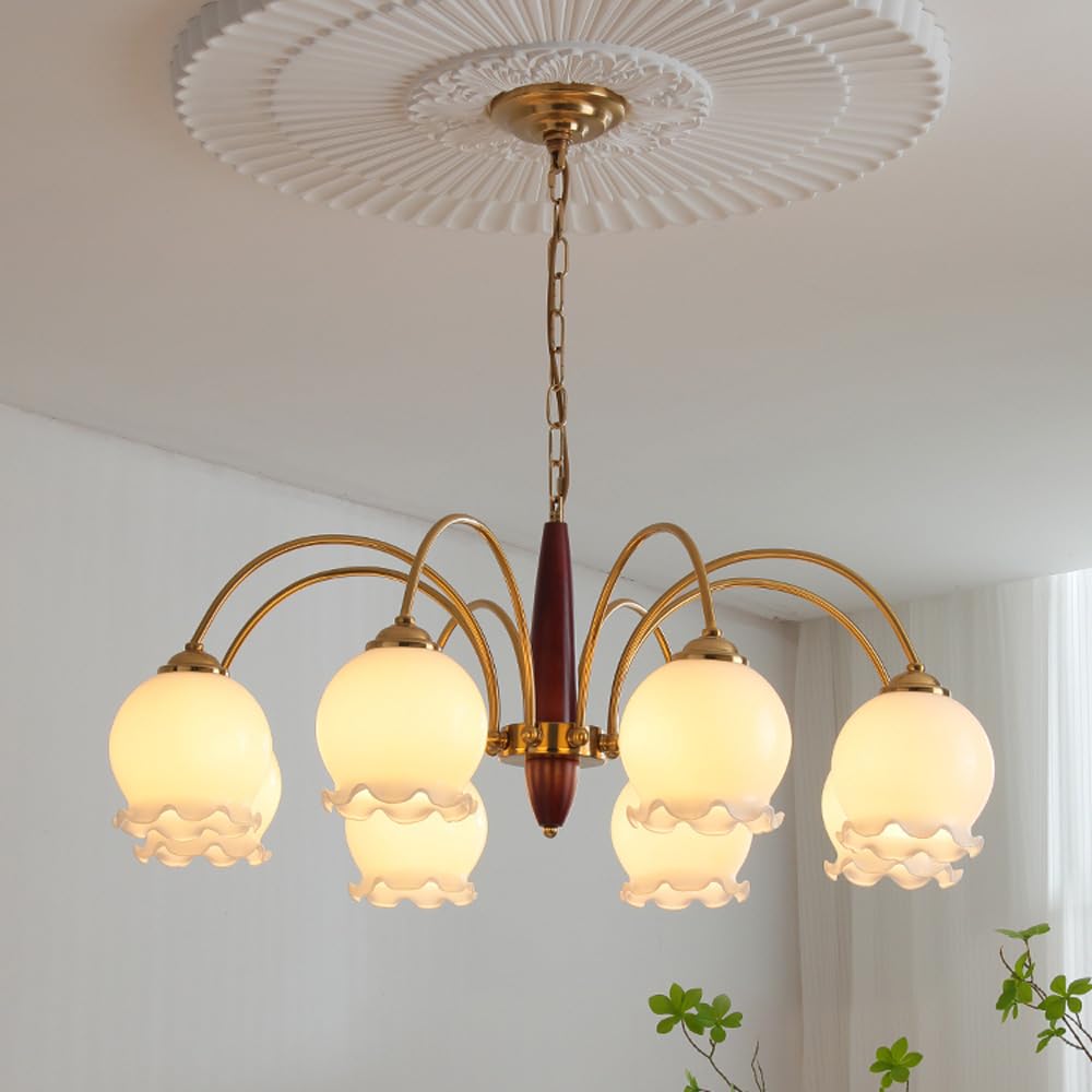 Lampe suspendue en verre de lait pour salle à manger