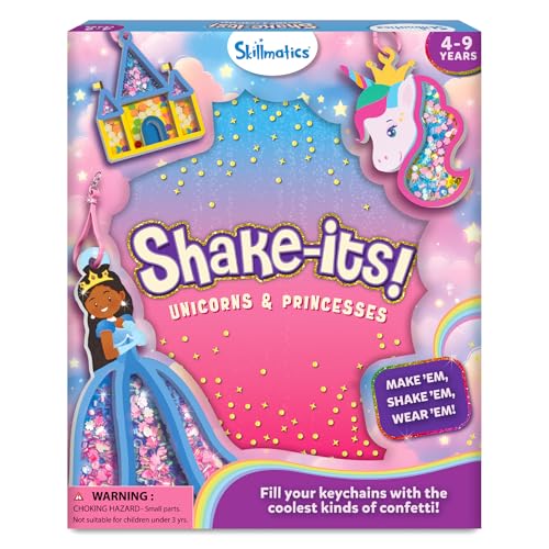 Image of Skillmatics Art & Craft Activity - Shake-its, Unicorns & Princesses, DIY Craft Kit with Keychains, Fun & Creative Travel Toys, Party Favours & Birthday Gifts for Girls & Boys Ages 4, 5, 6, 7, 8, 9