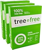 Tree Free Copy Paper, 20 LB, 8.5' x 11', 92 Bright 100% Tree Free Carbon Neutral Acid Free, Made from Sugarcane Waste Fiber (500/Ream), 3-Reams