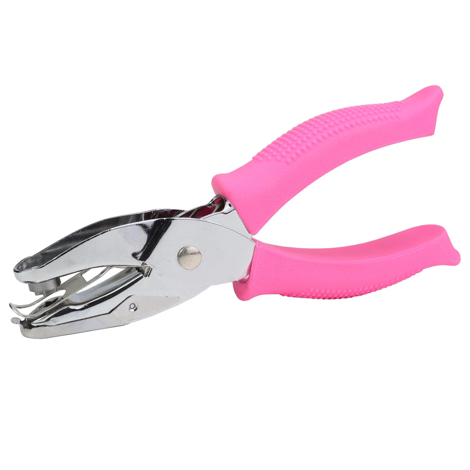 Hole Puncher for Crafts,1/4 Inch Diameter of Star Shape Hole Handheld Single Paper Hole Punch with Pink Soft Grip Handle for Binder, Scrapbooking, Cards, Paper Crafts (Star Hole)