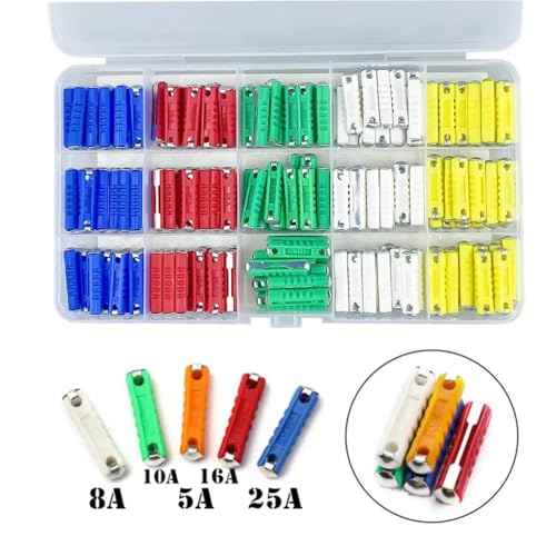 Fusibles tipo torpedo para coches clásicos en kit de 100 piezas variadas de 5A a 25A 3