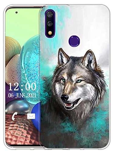 Sunrive Hülle Kompatibel mit TP-LINK NEFFOS X20 Silikon, Transparent Handyhülle Schutzhülle Etui Hülle (X Wolf 1)+Gratis Universal Eingabestift MEHRWEG