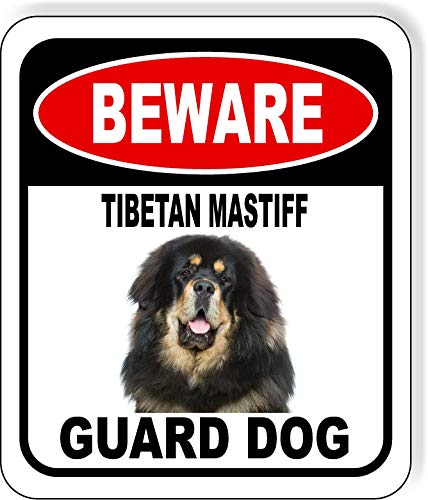 Beware Tibetan Mastiff Guard Dog Aluminum Composite Outdoor Sign 8.5" x10"