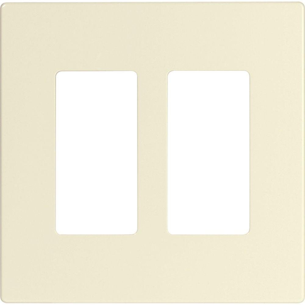 Eaton PJS262LA Decorator Screwless Wallplate, 2-Gang, Light Almond