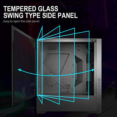 GOLDEN FIELD - Z20 Case PC Gaming Case Mid Tower E-ATX, ATX, Micro-ATX, Mini-ITX con Finestra Laterale