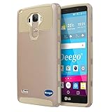 Deego LG G Stylo / LG G Stylus (LS770) Case, Hybrid Armor Dual Layer Rugged Hard Protective Case Cover For for LG G LS770 (Gold+Cream)