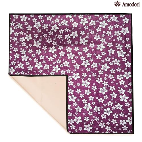 Image of Waterproof Bed Server Mat /Food Mat /Bedsheet Protector | Reversible | 2-Layer Heavy Material | Multi-Purpose Place Mat (Colour & Print May Vary) (floral-13)