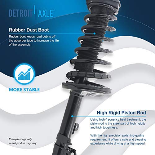 Image of Detroit Axle - 2 Rear Struts for 1997-2001 [2.2L] Camry, 1999-2003 Toyota Solara Complete 2 Struts w /Coil Springs Replacement Quick Install Ready Strut Shock Assembly