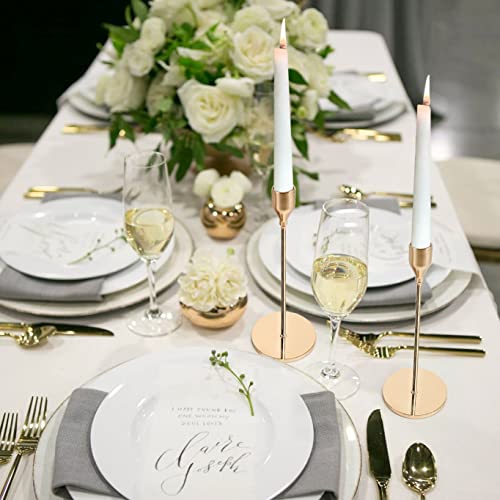 Devi Gold Candlestick Holders 3Pcs, Taper Candle Holders For Candlesticks, Valentines Day Wedding Decorations & Centerpieces For Dining Room Table #TOP3