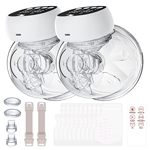 Image of kmaier Breast Pump, Wearable Breast Pump, Hands Free Breast Pump, Breast Pump Hands Free, Electric Breast Pump with 3 Modes & 9 Levels, 2 Pack, White-c