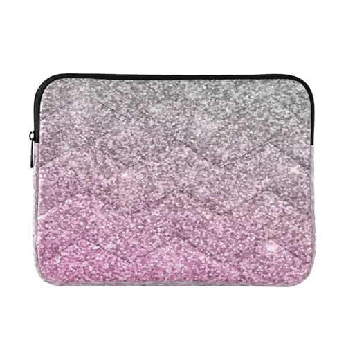 Funda para portátil con brillo plateado rosa, impermeable miniatura 1