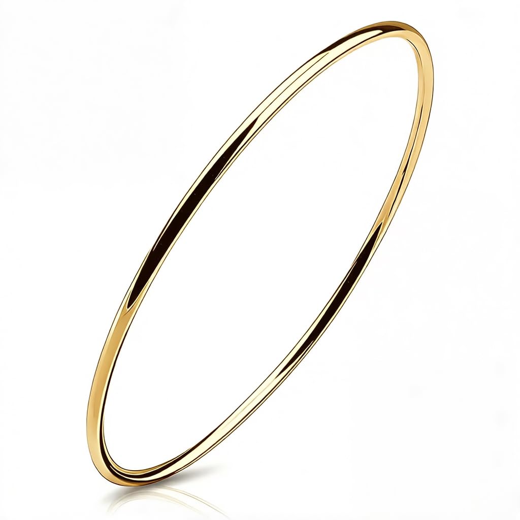 Minimalist Solid 925 Sterling Silver Polished Circle Bangle 2mm Stackable Bracelet for Women 7 5 8 8 5