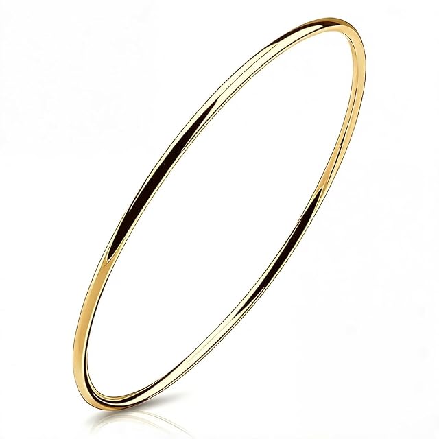 Minimalist Solid 925 Sterling Silver Polished Circle Bangle 2mm Stackable Bracelet for Women 7 5 8 8 5