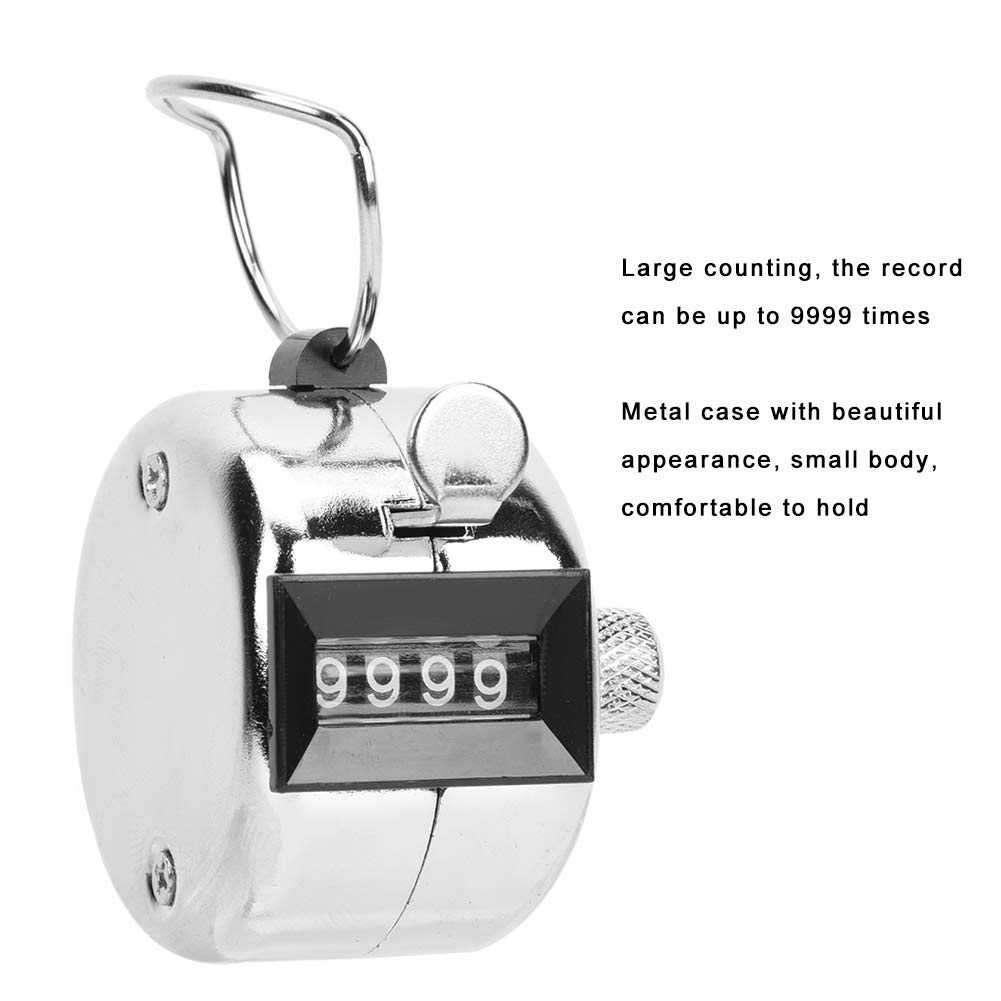 Fdit Tally Counterattack Metal Counting Tool for Sports Materials with a Hook, Silver Aluminum Alloy for Data Statistics