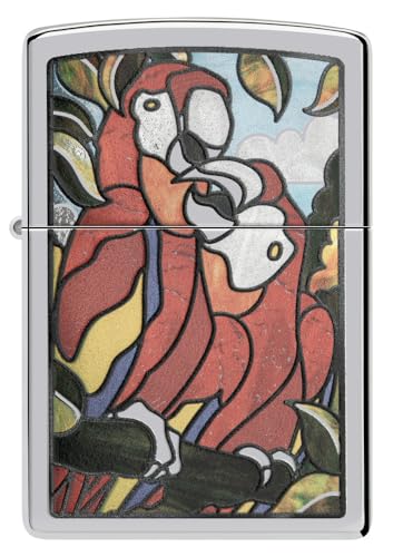 Zippo Parrot Pals Design High Polish Chrome Pocket Lighter