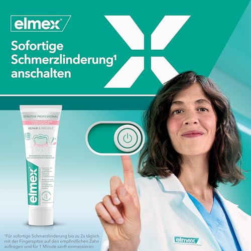 elmex Zahnpasta Sensitive Professional Repair & Prevent 75 ml – medizinische Zahnreinigung für sofortigen*, anhaltenden Schutz – beugt Zahnfleischrückgang & neuen Schmerzen vor – Bild 4