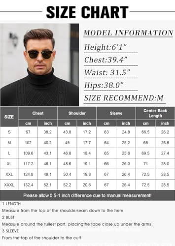 Pull col Roulé Homme COOFANDY Tricot d'Hiver Casual et Business Ajusté Uni - 6