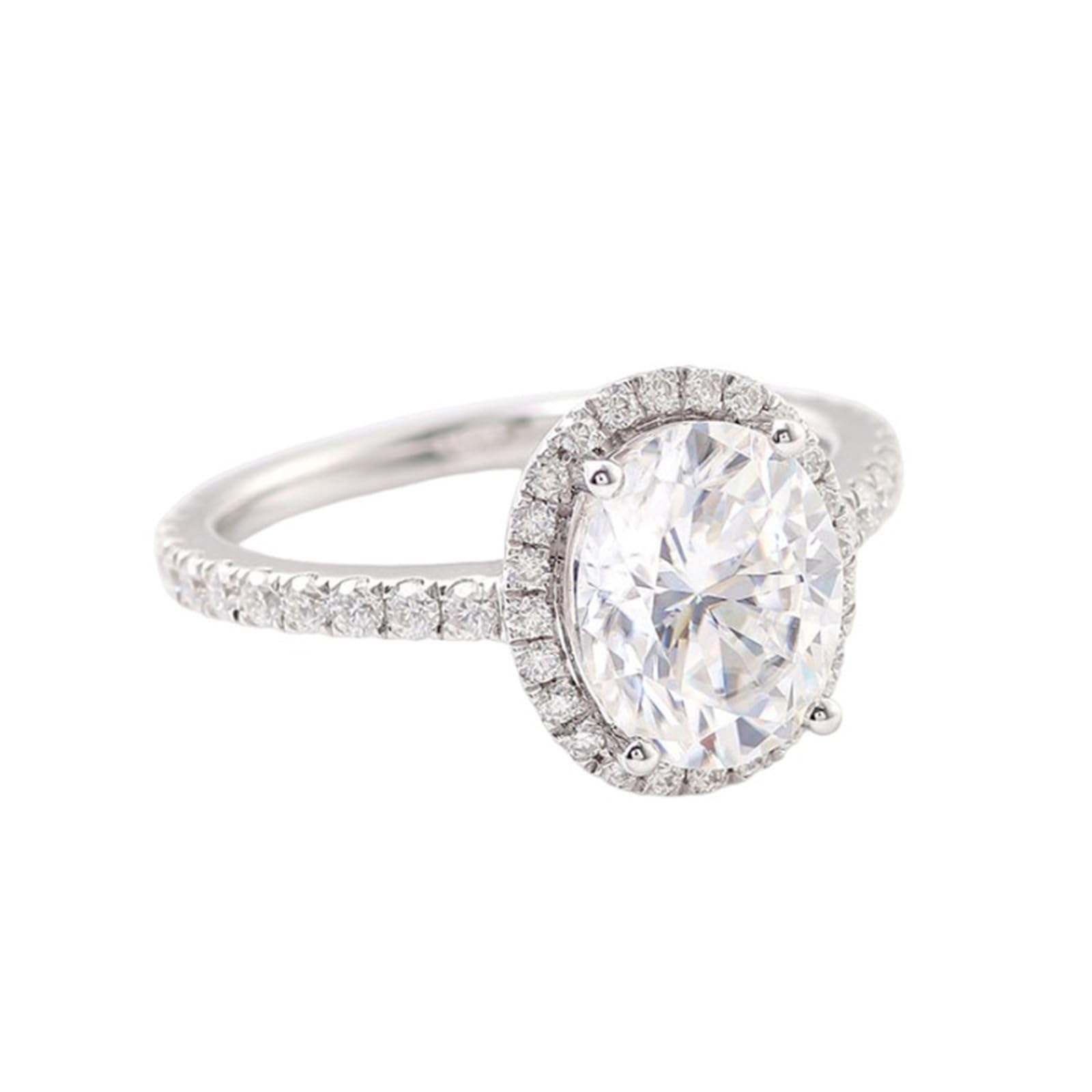 Anillo de oro blanco para mujer 375/585/750, anillo de compromiso de 9 K/14 K/18 K, oro auténtico Halo, anillos de boda, anillos de boda grabados con Moissanite D Color VVS1 para mujeres