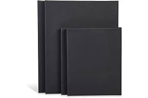 KINGART Black Painting Canvas for Oil and Acrylic Painting