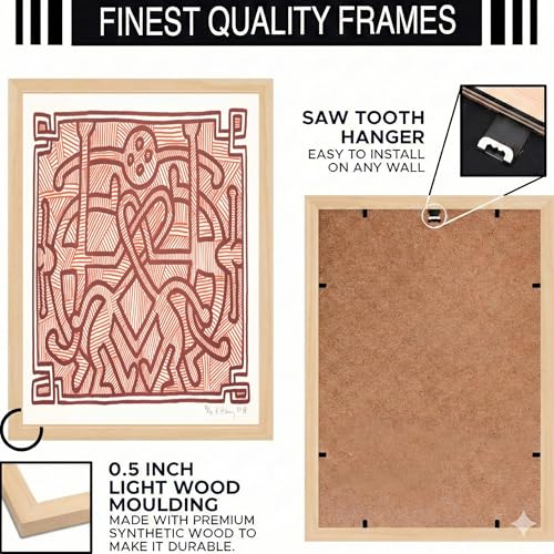 Image of BLINKART Keeth Haren Aesthetic Modern Art Walls With Frame | Natural Wood Texture | Living Room Bedroom Office Wall Decoration | Poster Home Decor Frames Wall Bedroom | 12x8 Inches (D487)