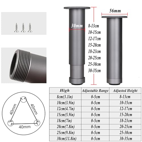 Pieds de support replacement pour meuble haut réglable en hauteur métal