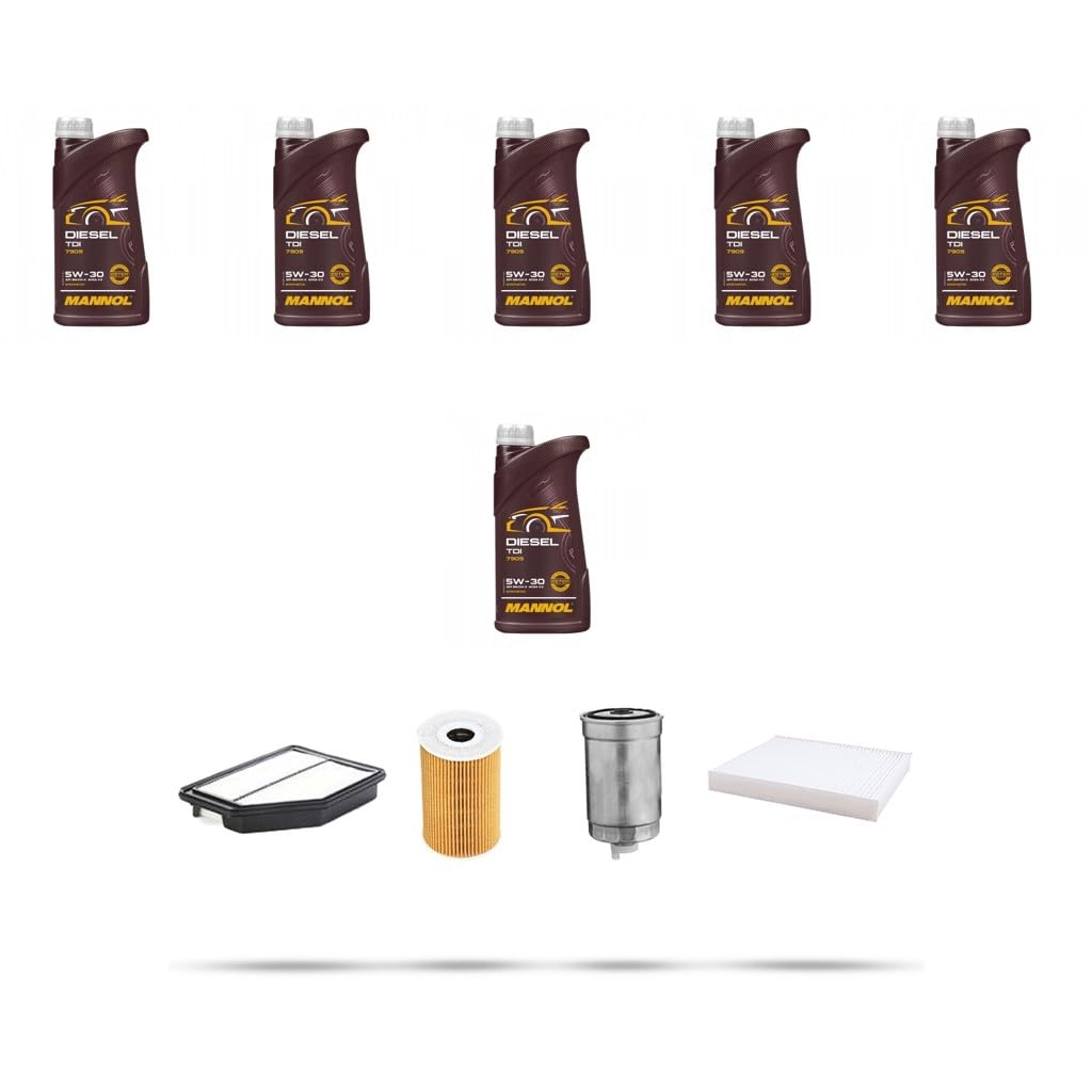 Kit tagliando 4 FILTRI e 6L OLIO M compatibile con Kia Carens IV 1.7 Crdi 85kw dal 2013
