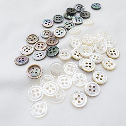 Takashima 50pcs Natural Shell Buttons Set, #00017 10mm(3/8'') 5kinds of Natural Shell Buttons