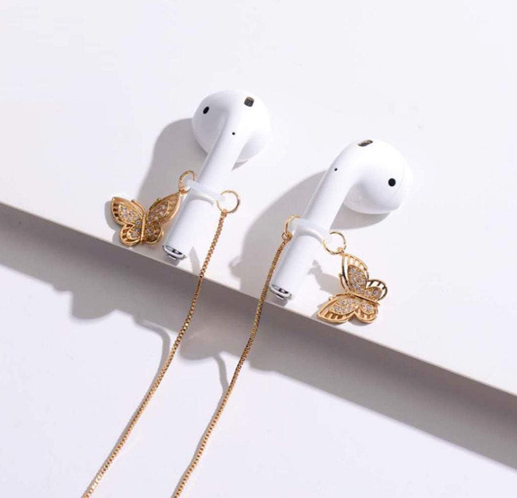 CZ Butterfly Anti Lost Earring Strap Necklace for Airpods Ear Clip for Airpods Wireless Earphone Holder for AirPods Anti Lost Ear Clip Strap Compatible with Airpods(CZ Butterfly Style) image 4